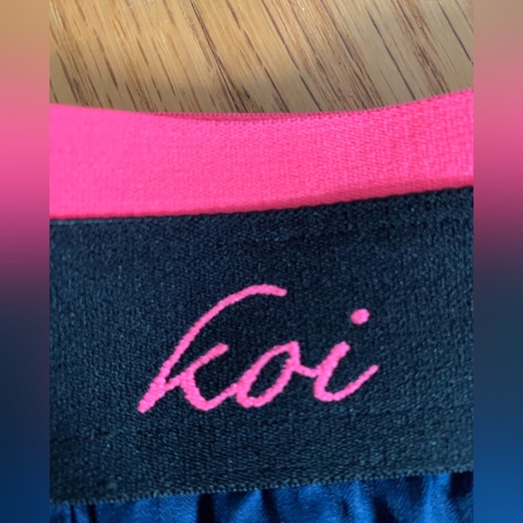 Koi Lite Slim Fit Style #720 Scrub Pants ~ Blue with Pink/Black Band 3X - Picture 2 of 12